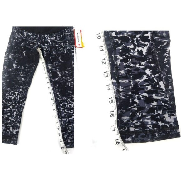 New Balance Capri Leggings Womens XS Black Gray Print Fitted Running Workout - Picture 12 of 12